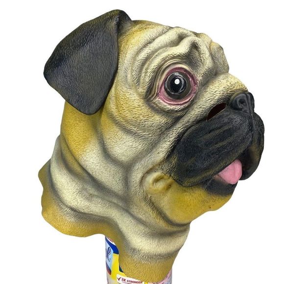 Pug Halloween Mask Accoutrements Latex Realistic Costume Dog Pull Over Funny - Picture 2 of 9